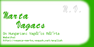 marta vagacs business card